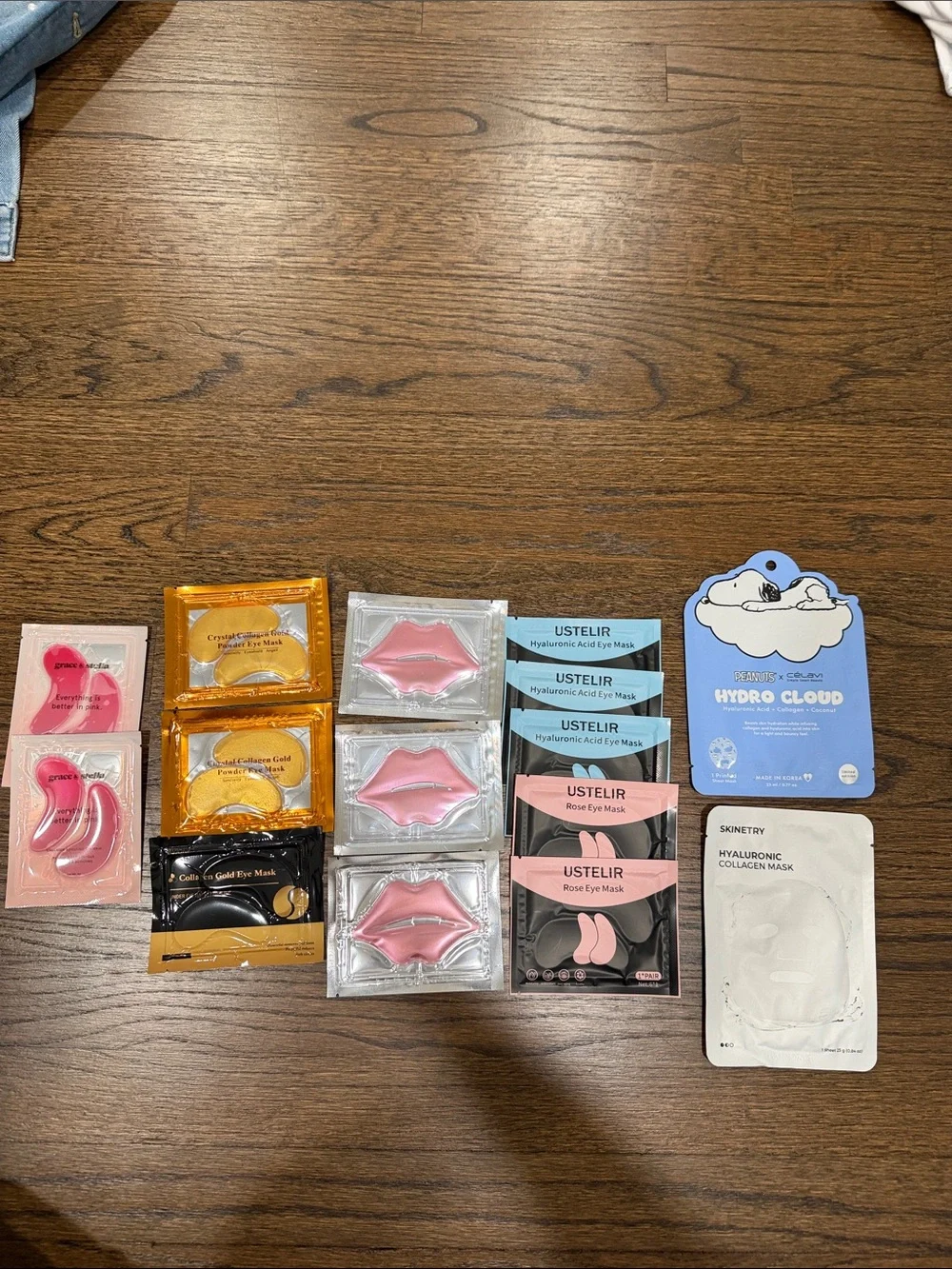 Set of 15 Assorted Hydrogel Lip & Eye Masks